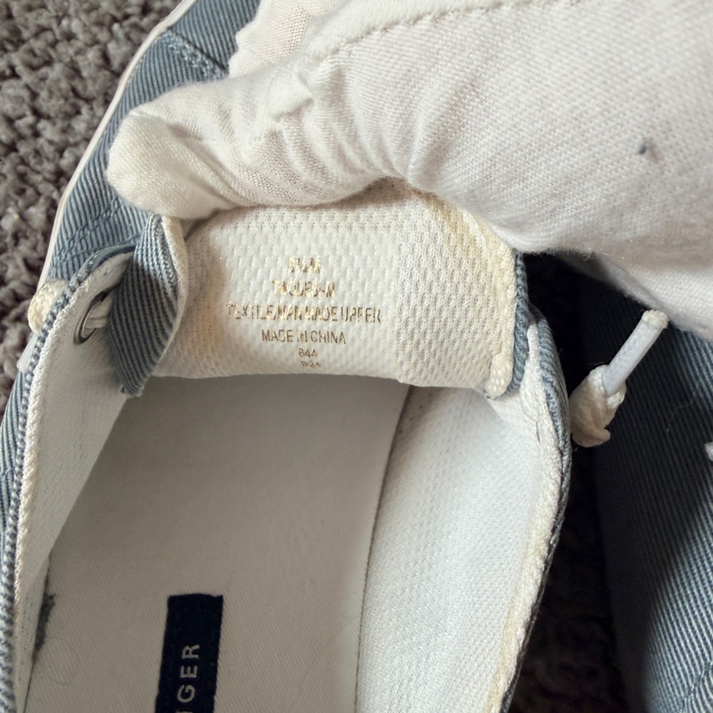 Tommy Hilfiger Light Blue Canvas Sneakers Womens 8.5 Lace Up Casual Preppy - Picture 6 of 11